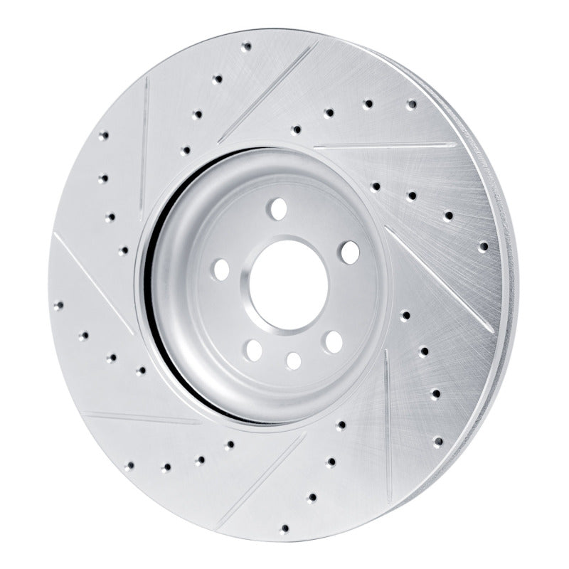 R1 17-20 Jaguar F-Pace Front Right Drilled & Slotted Silver Brake Rotor
