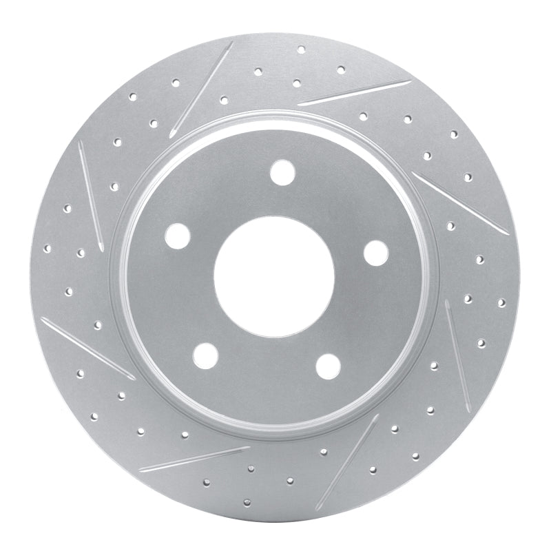 R1 08-16 Chrysler Town & Country Rear Left Drilled & Slotted Geo-Carbon Rotor