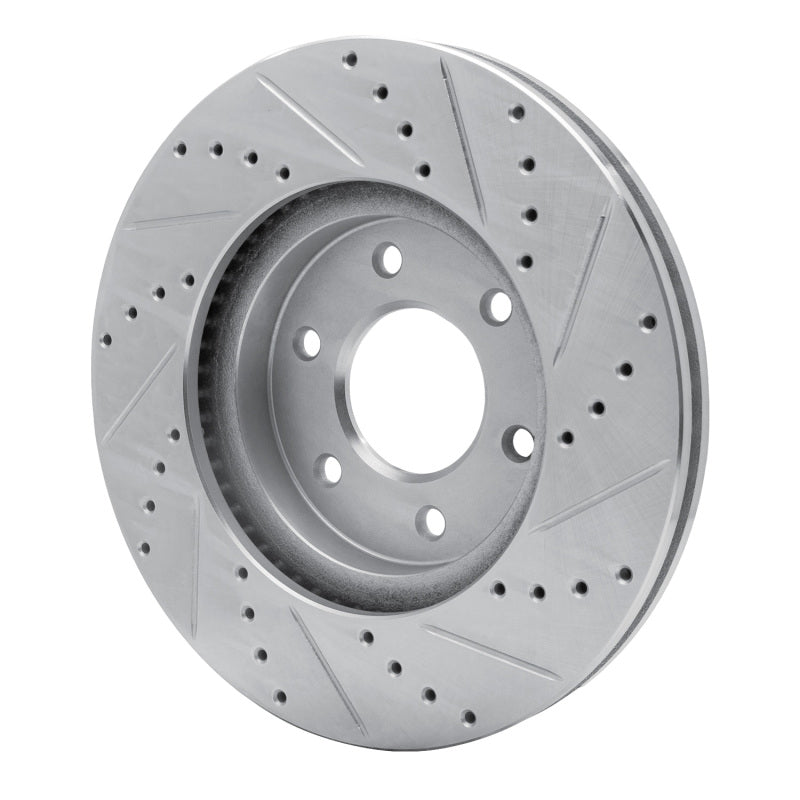 R1 06-09 Chevrolet Trailblazer Front Left Drilled & Slotted Silver Brake Rotor