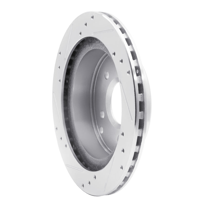 R1 84-87 Chevrolet Corvette Rear Right Drilled & Slotted Silver Brake Rotor