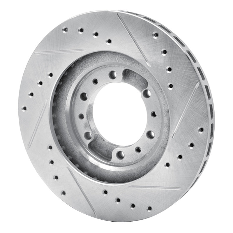 DFC 90-04 Mitsubishi Montero Front Left Drilled & Slotted Silver Brake Rotor