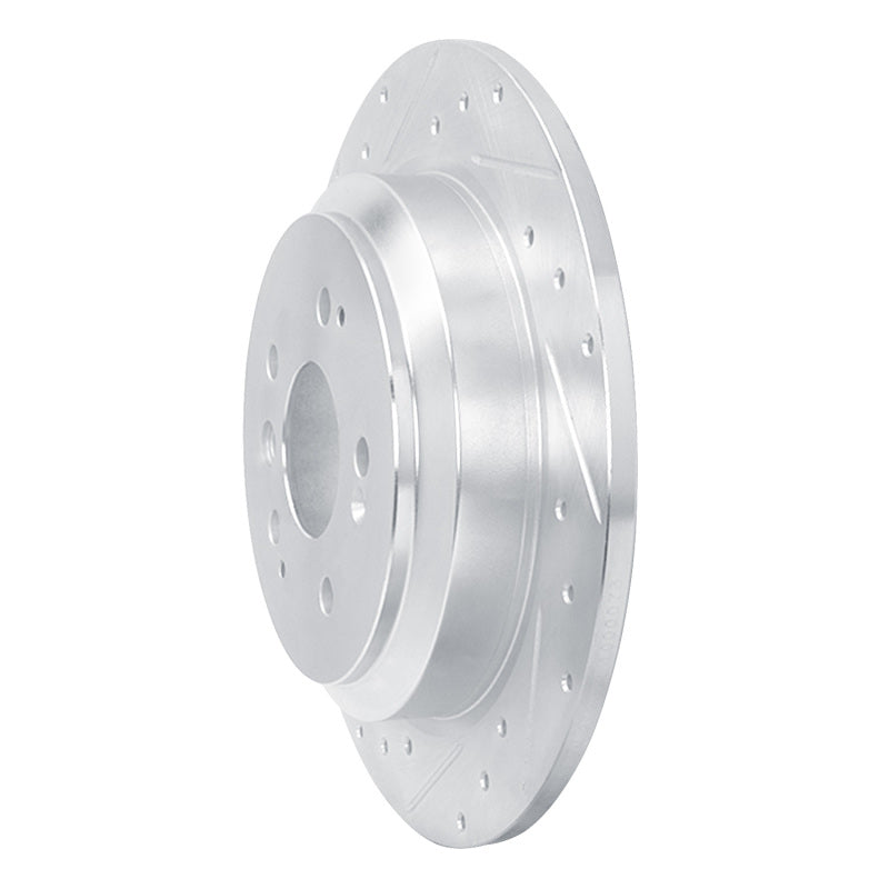 R1 16-25 Honda Pilot Rear Left Drilled & Slotted Silver Brake Rotor