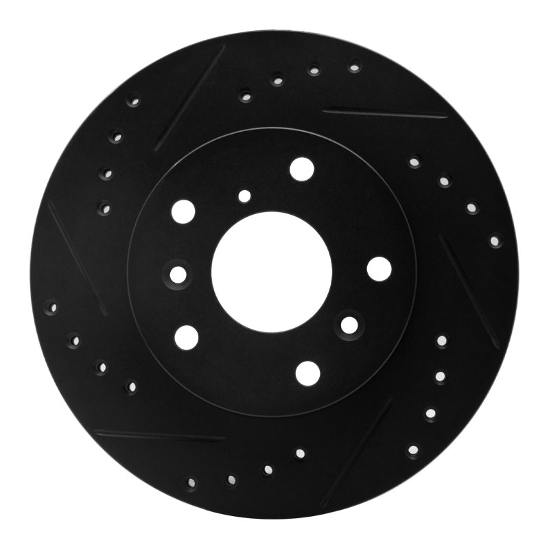 R1 88-92 Ford Probe Front Left Drilled & Slotted Black Brake Rotor
