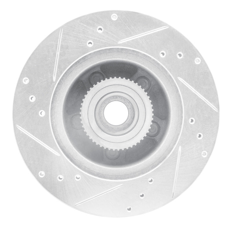 R1 90-91 Ford Country Squire Front Right Drilled & Slotted Silver Brake Rotor