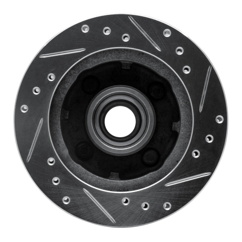 R1 79-81 Ford Mustang Front Left Drilled & Slotted Silver Brake Rotor