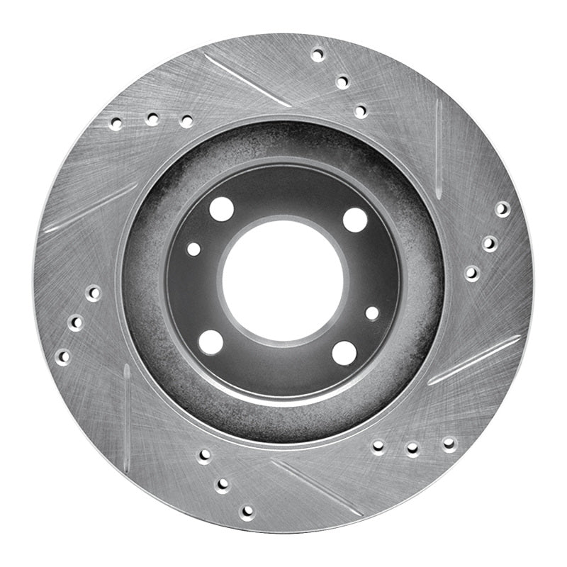 R1 12-17 Mitsubishi I-MIEV Front Left Drilled & Slotted Silver Brake Rotor