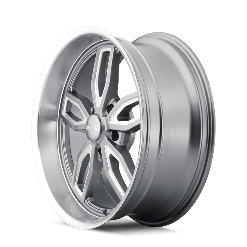 Ridler 608 18x9 / 5x114.3 BP / 0mm Offset / 72.62mm Hub Gloss Grey Milled Wheel