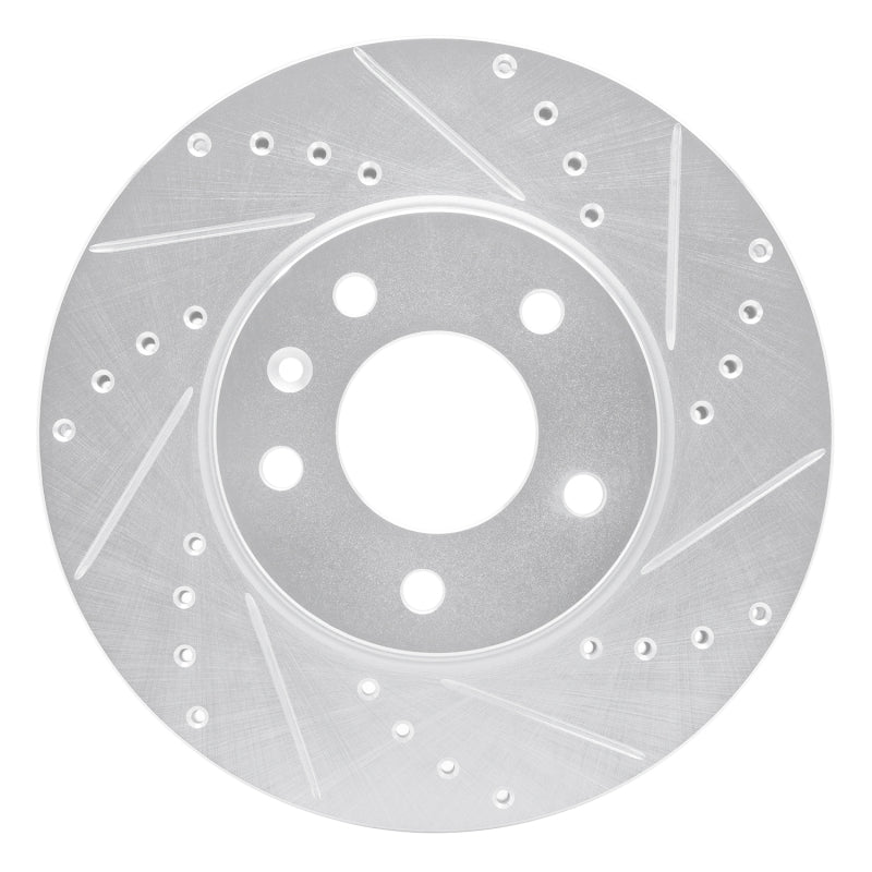 DFC 13-25 Cadillac CT4 Front Right Drilled & Slotted Silver Brake Rotor