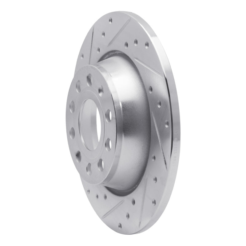 R1 05-18 Audi Q3 (Mexico) Rear Left Drilled & Slotted Silver Brake Rotor