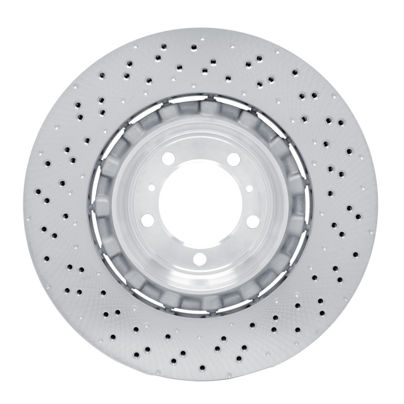 R1 16-23 Porsche 718 Cayman Right Rear Drilled Carbon Alloy GeoMET Rotor