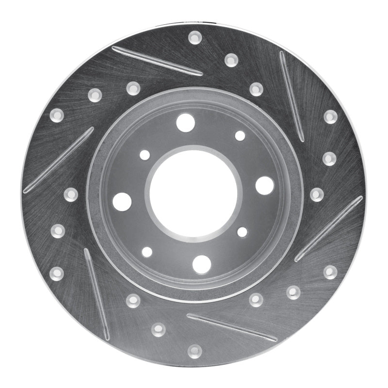 DFC 79-83 Honda Civic Wagon Front Left Drilled & Slotted Silver Brake Rotor