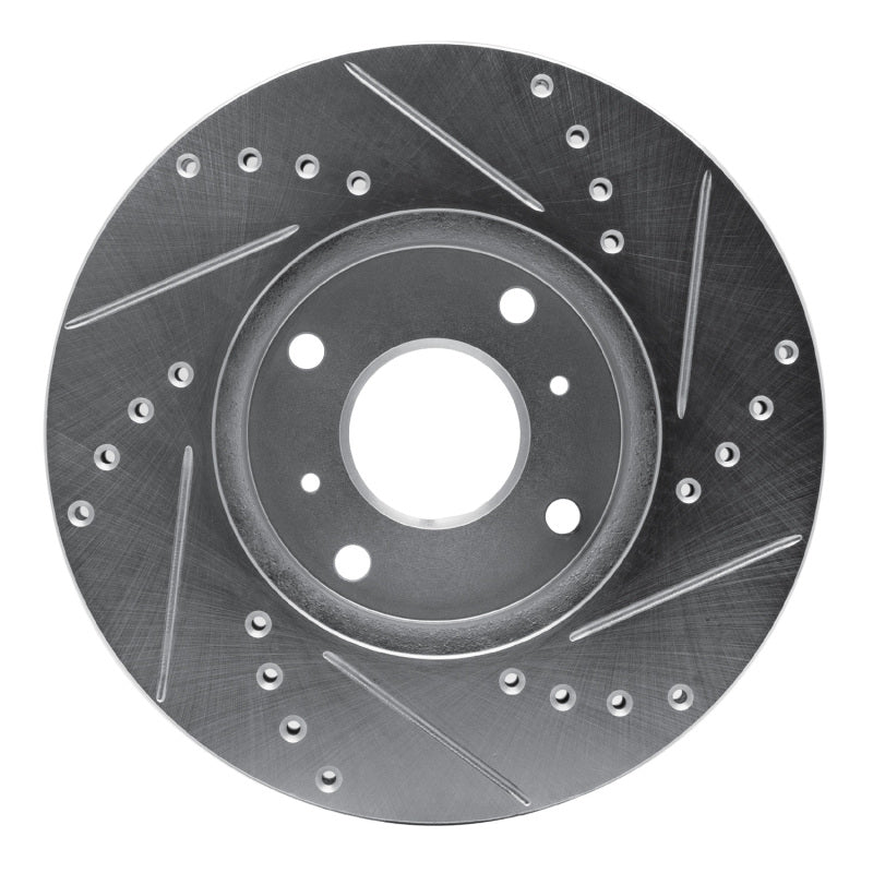 DFC 98-99 Acura CL Front Left Drilled & Slotted Silver Brake Rotor