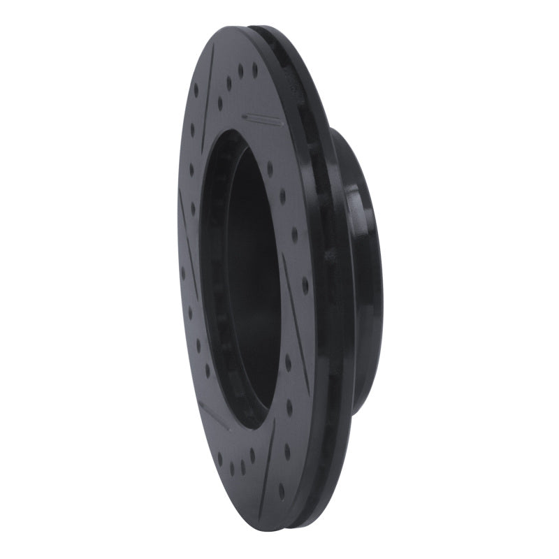 R1 88-92 Geo Prizm Front Right Drilled & Slotted Black Brake Rotor