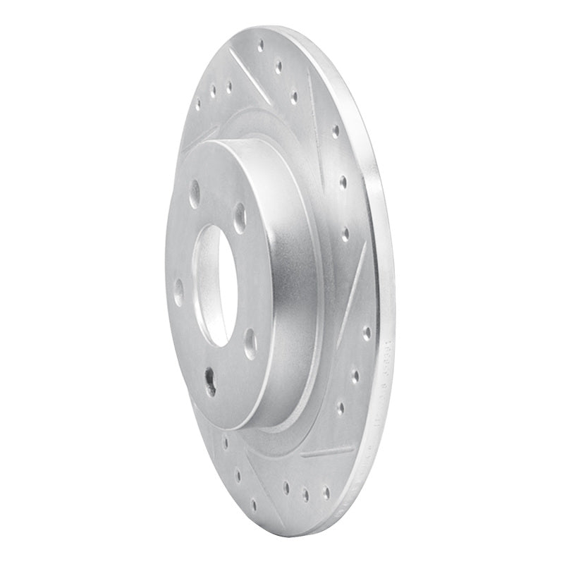 DFC 98-05 Buick Park Avenue Rear Right Drilled & Slotted Silver Brake Rotor