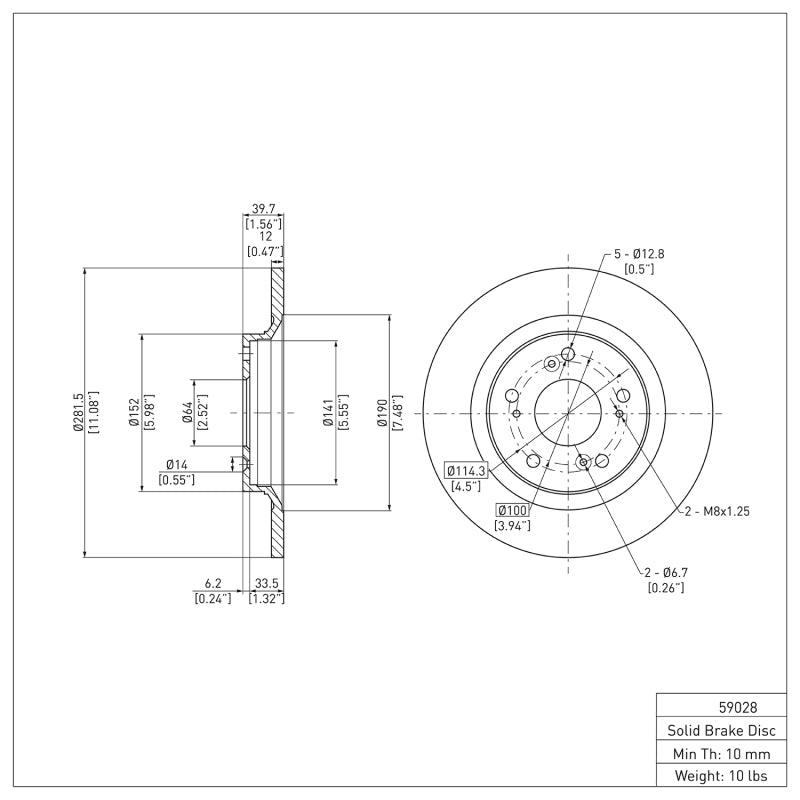 R1 00-09 Honda S2000 Rear Brake Rotor