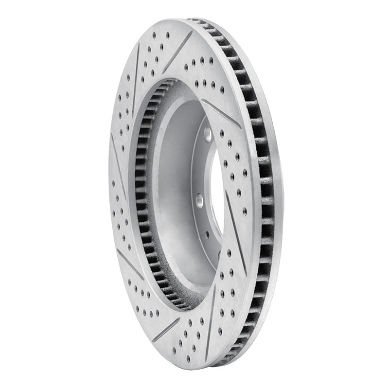 R1 03-23 Toyota 4Runner Front Right Drilled & Slotted Geo-Carbon Rotor