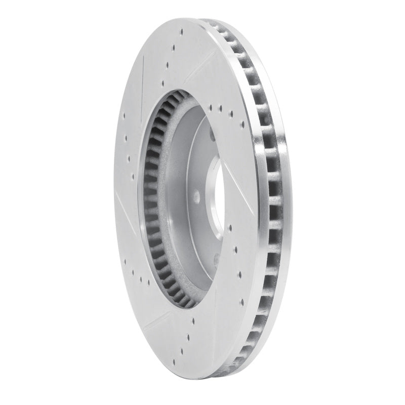 R1 07-15 Chevrolet Equinox Front Right Drilled & Slotted Silver Brake Rotor