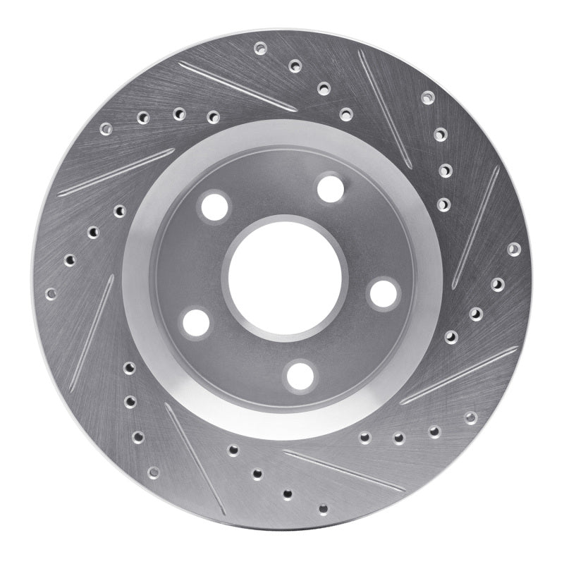 DFC 07-18 Jeep Wrangler Front Left Drilled & Slotted Silver Brake Rotor