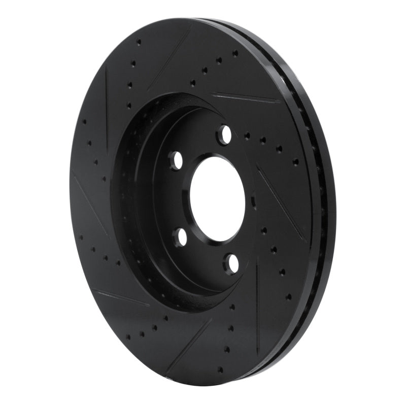 R1 03-11 Ford Crown Victoria Front Right Drilled & Slotted Black Brake Rotor