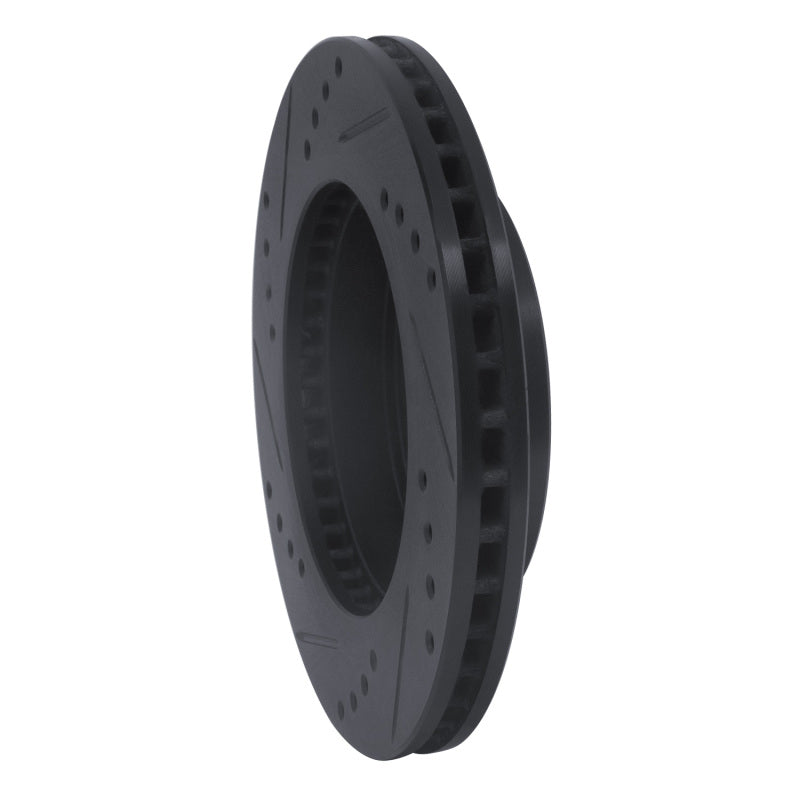 R1 91-94 Toyota Previa Front Right Drilled & Slotted Black Brake Rotor