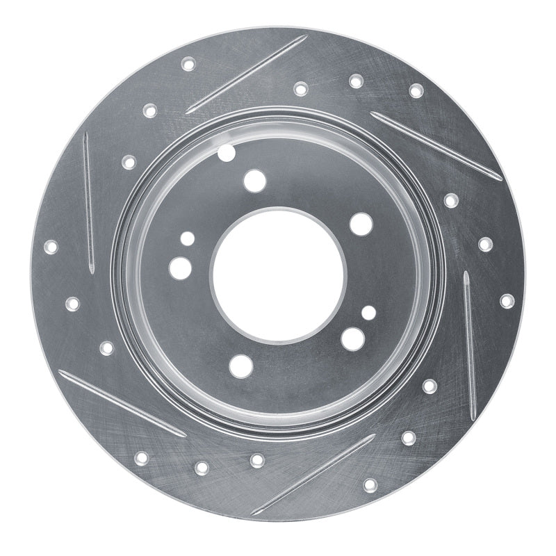 DFC 07-12 Kia Rondo (Canada) Rear Right Drilled & Slotted Silver Brake Rotor