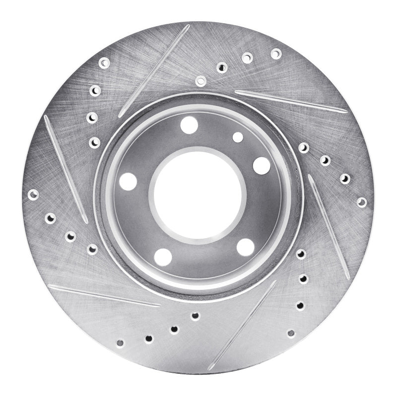 DFC 82-86 BMW 735i Front Right Drilled & Slotted Silver Brake Rotor