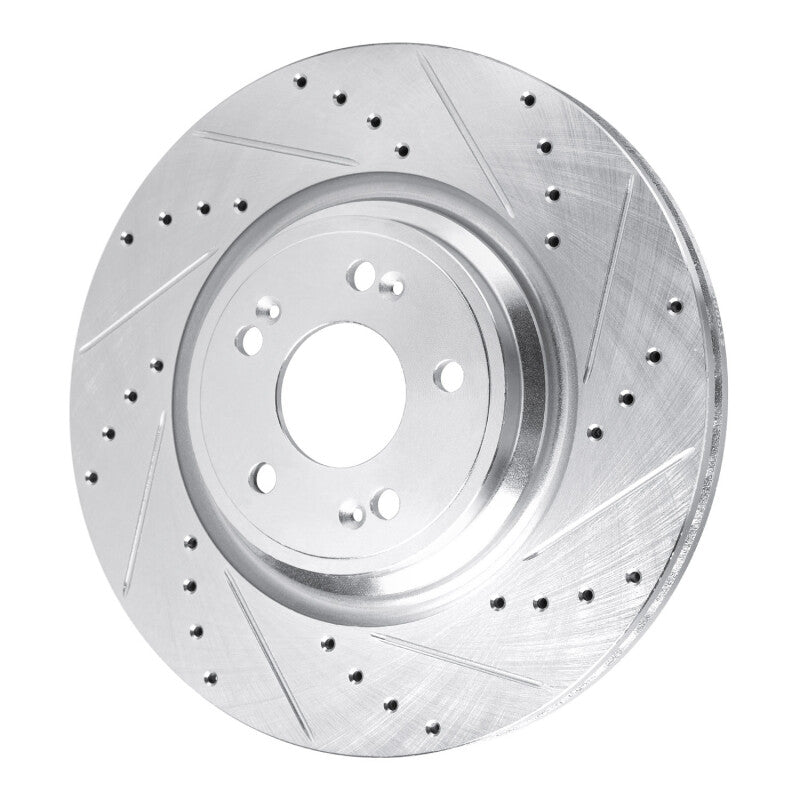 DFC 21-25 Genesis GV60 Front Right Drilled & Slotted Silver Brake Rotor