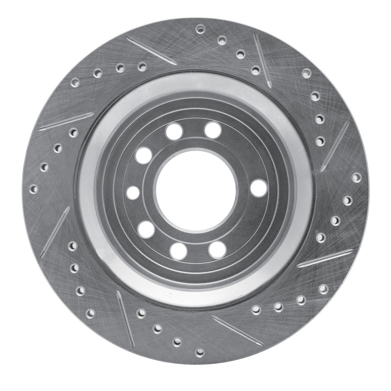 DFC 08-11 Saab 9-3 Rear Left Drilled & Slotted Silver Brake Rotor