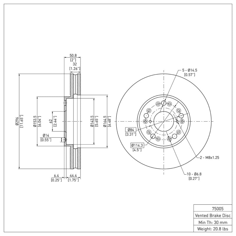 R1 1992-2010 Lexus GS430 Front Brake Rotor