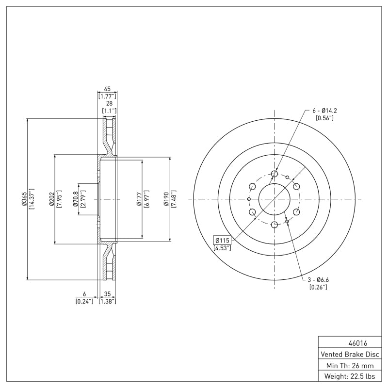 R1 04-11 Cadillac CTS Rear Brake Rotor