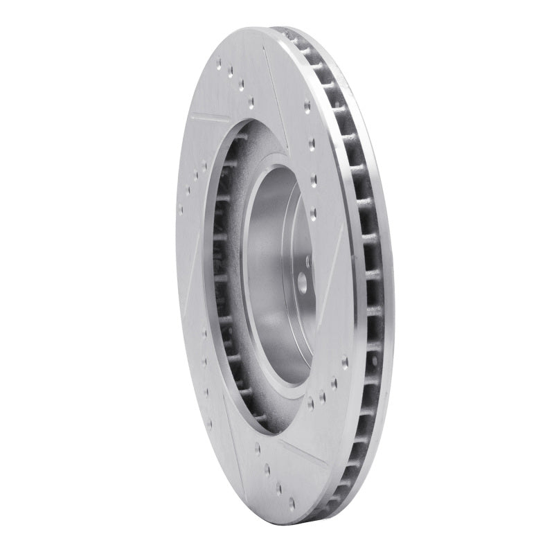 R1 01-08 Saab 9-2X Front Left Drilled & Slotted Silver Brake Rotor