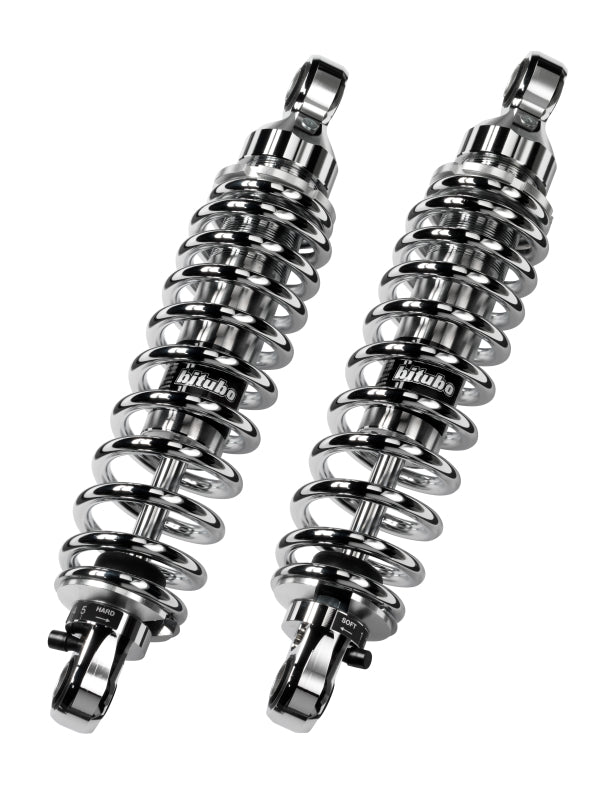 Bitubo WME0 Twinshocks Adjustable: Spring Preload, Rebound, Length 306mm, Chrome Edition