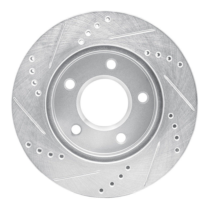 R1 83-96 Buick Reatta Front Right Drilled & Slotted Silver Brake Rotor