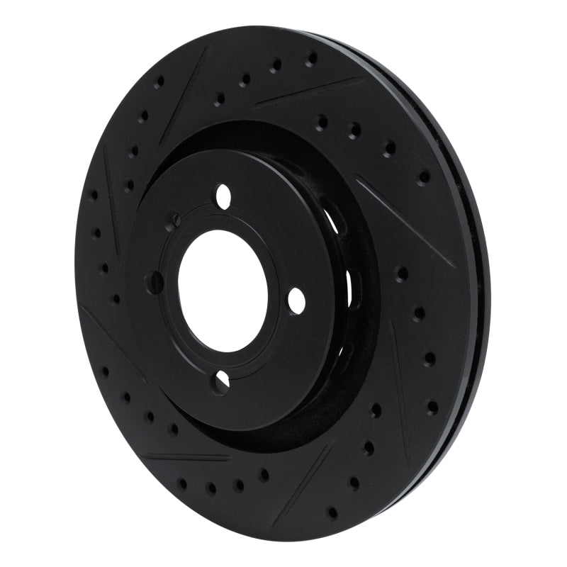 R1 90-93 Volkswagen CORRADO Front Left Drilled & Slotted Black Brake Rotor