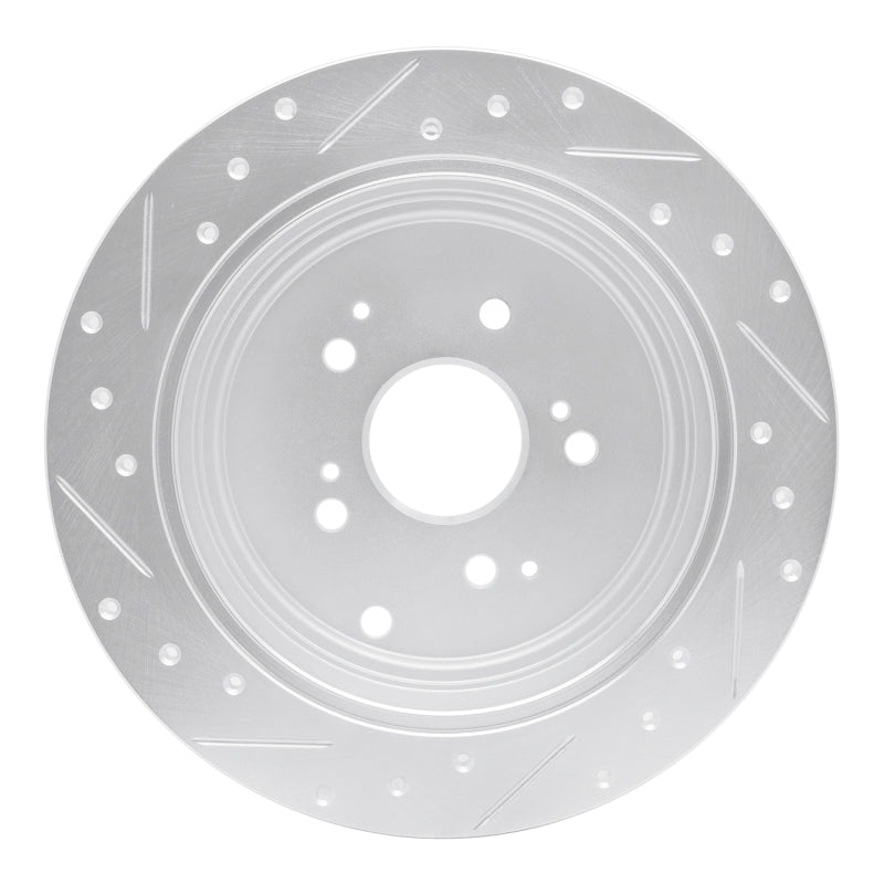 R1 01-08 Acura MDX Rear Right Drilled & Slotted Silver Brake Rotor