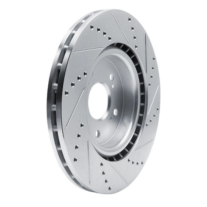 R1 2019-2025 Acura RDX Front Left Drilled & Slotted Silver Brake Rotor