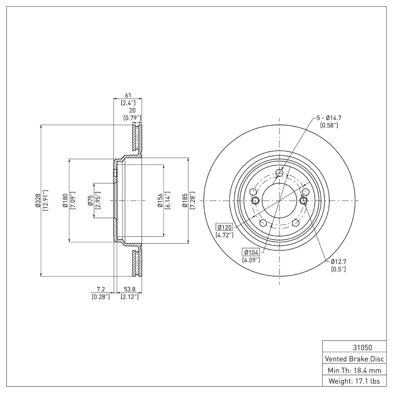 R1 2000-2006 BMW M3 Rear Brake Rotor