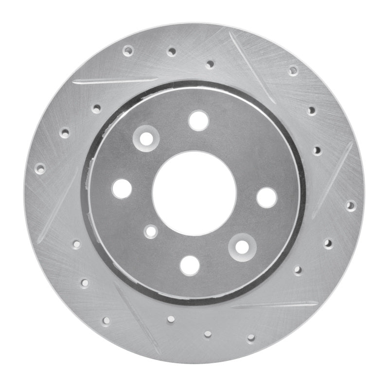 R1 94-00 Kia SPECTRA Front Right Drilled & Slotted Silver Brake Rotor