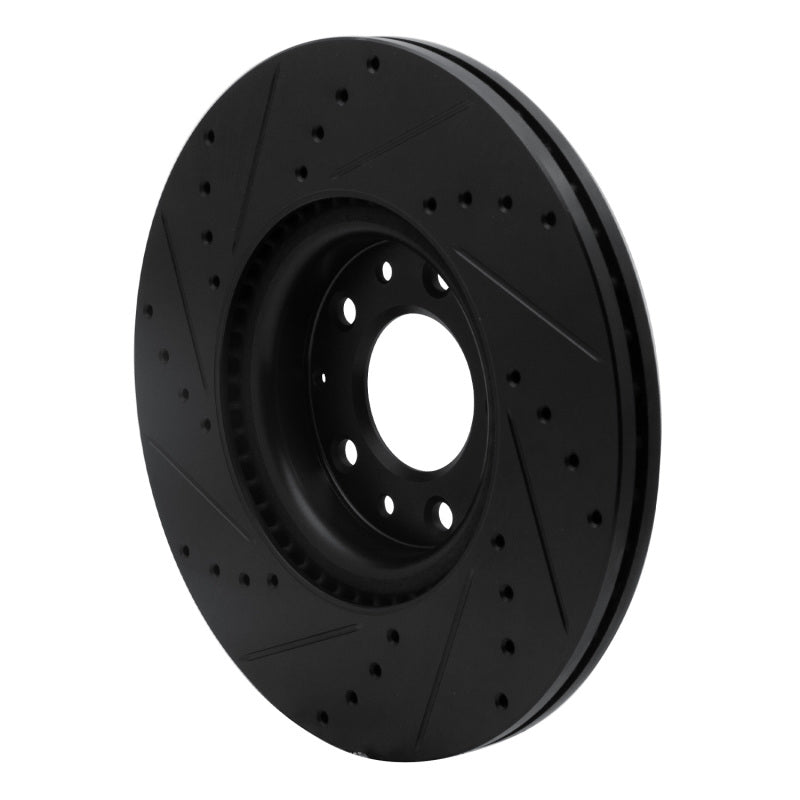 R1 06-07 Mazda 6 Front Right Drilled & Slotted Black Brake Rotor
