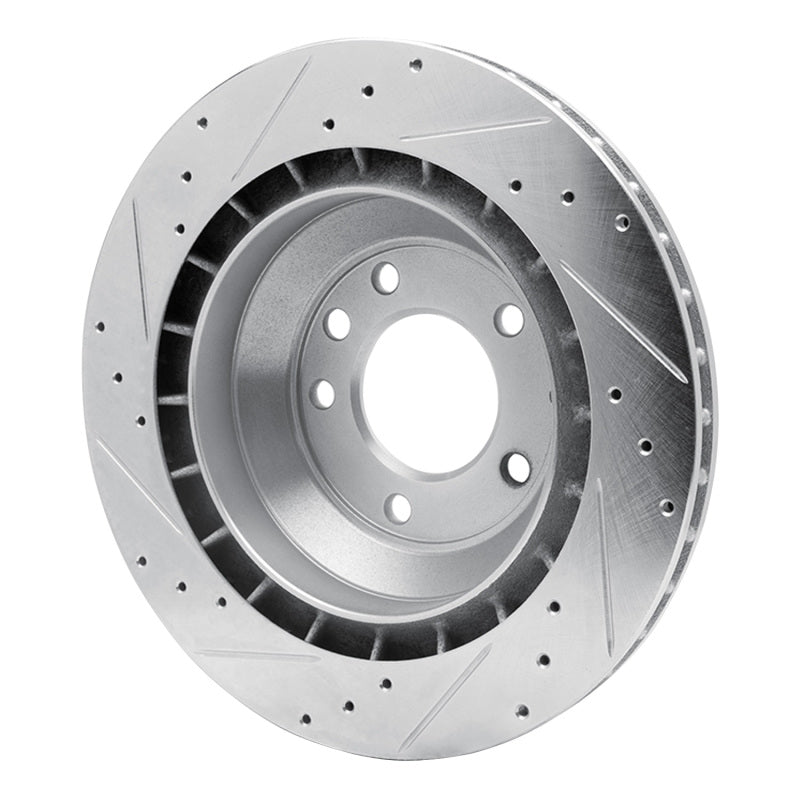 DFC 05-18 Porsche Cayenne Rear Left Drilled & Slotted Silver Brake Rotor