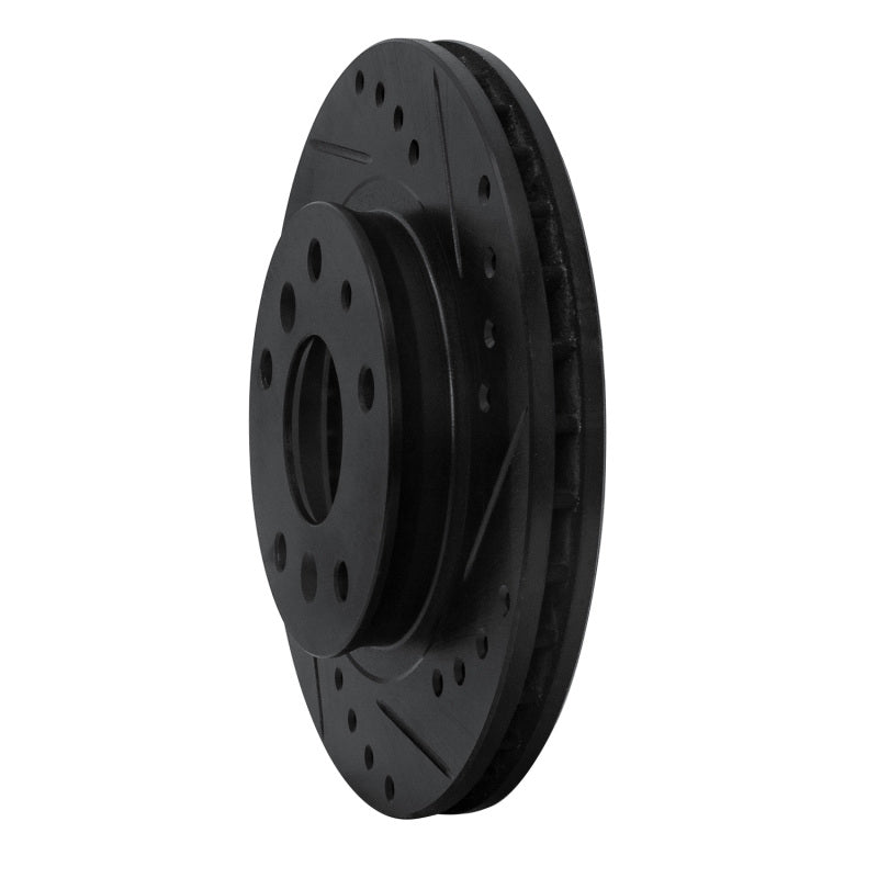 R1 88-92 Ford Probe Front Right Drilled & Slotted Black Brake Rotor