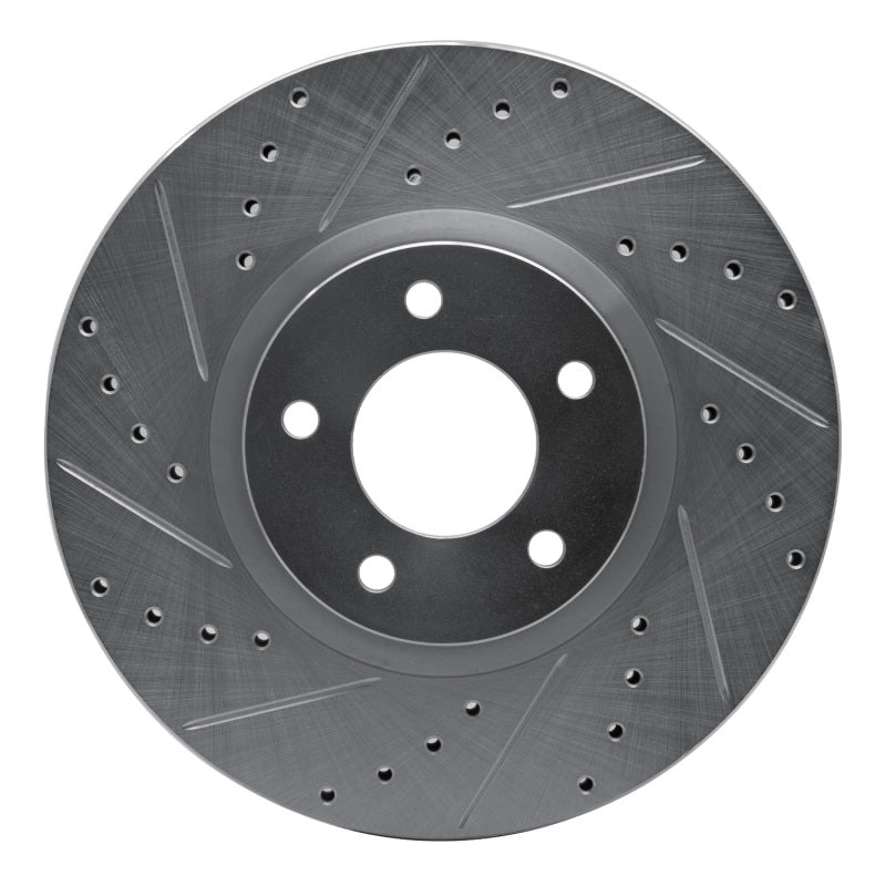 DFC 07-13 Mazda 3 Front Left Drilled & Slotted Silver Brake Rotor