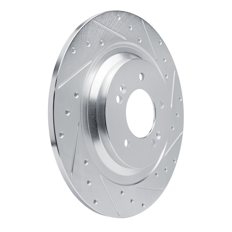 R1 21-25 Hyundai SONATA Rear Right Drilled & Slotted Silver Brake Rotor