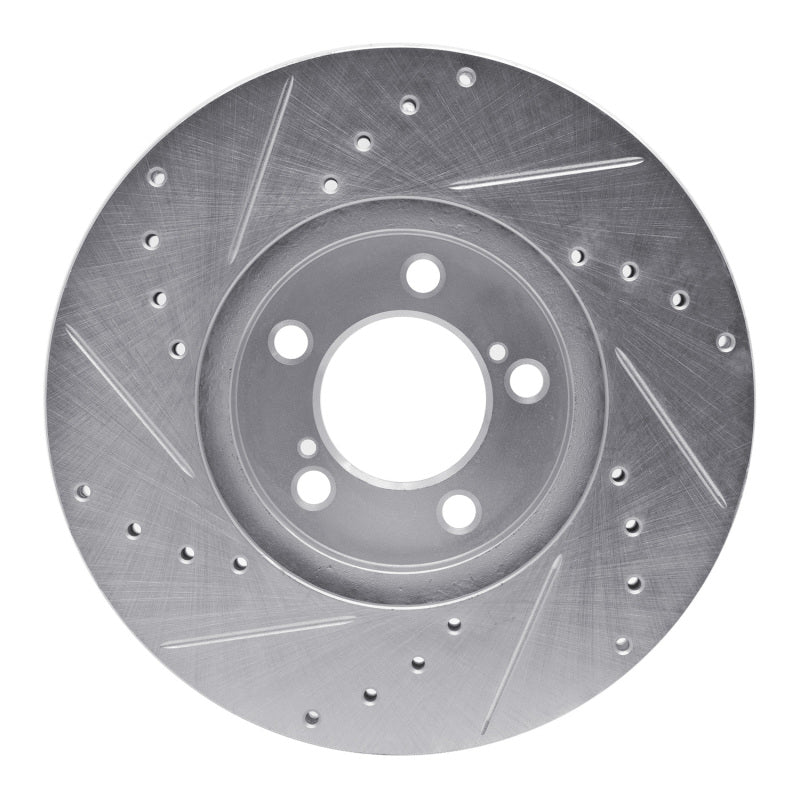 DFC 93-07 Ford Taurus (Excl SHO) Front Right Drilled & Slotted Silver Brake Rotor