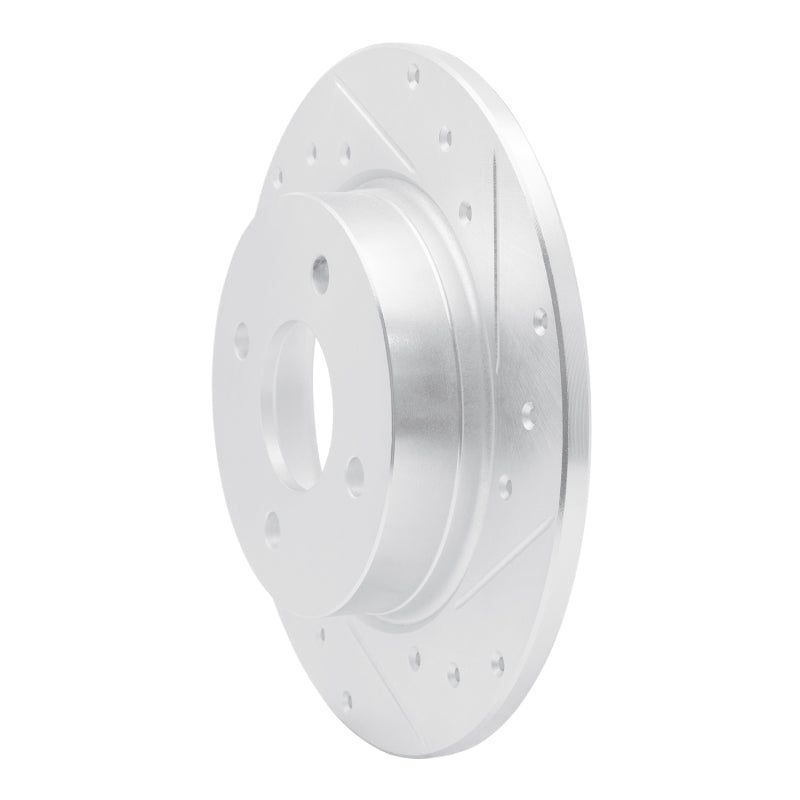R1 18-22 Ford Ecosport Rear Right Drilled & Slotted Silver Brake Rotor