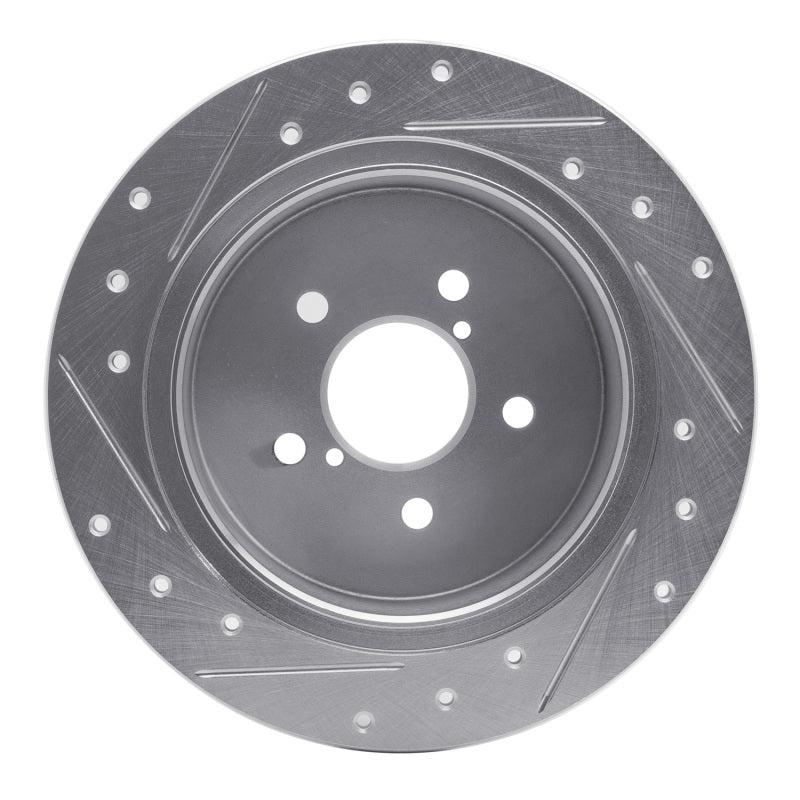 DFC 05-09 Subaru Legacy Rear Right Drilled & Slotted Silver Brake Rotor