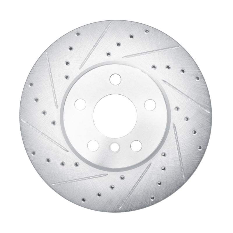 R1 16-24 Mini Cooper (Excl Clubman) Front Left Drilled & Slotted Silver Brake Rotor