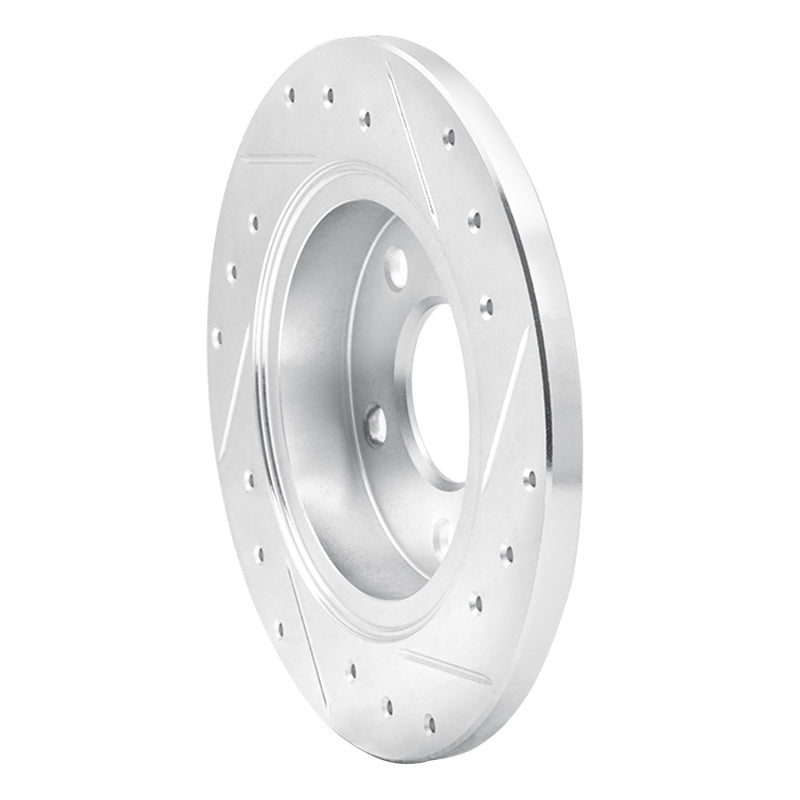 R1 93-05 Ford Taurus SHO Rear Left Drilled & Slotted Silver Brake Rotor
