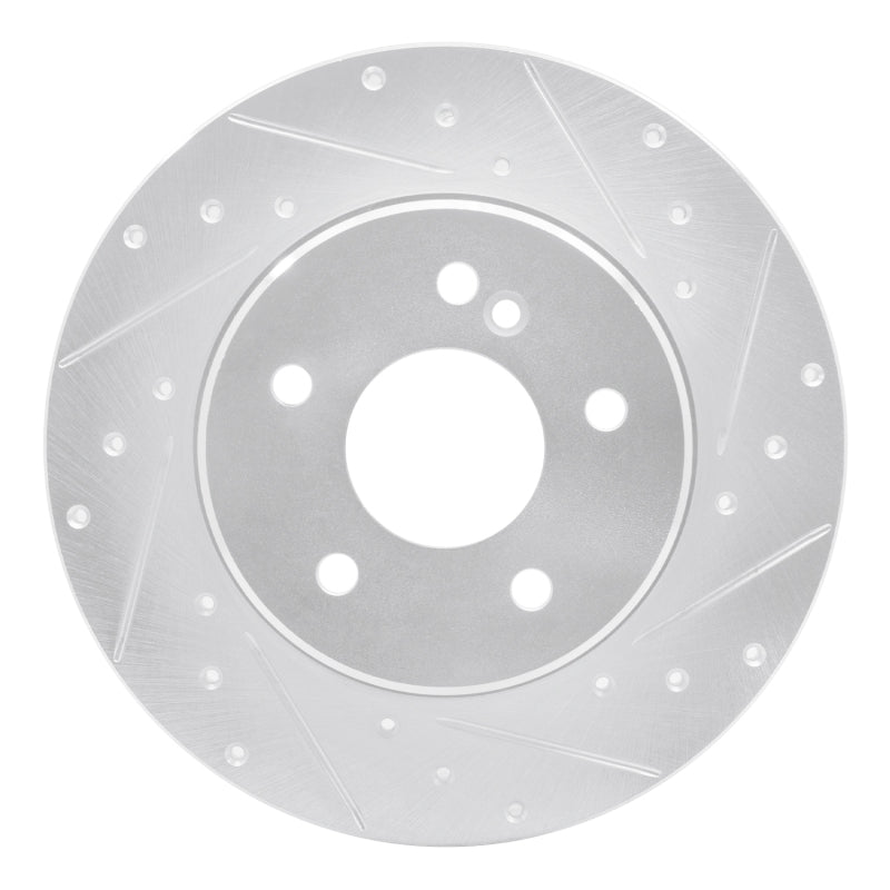 R1 98-03 Mercedes-Benz E320 Rear Right Drilled & Slotted Silver Brake Rotor