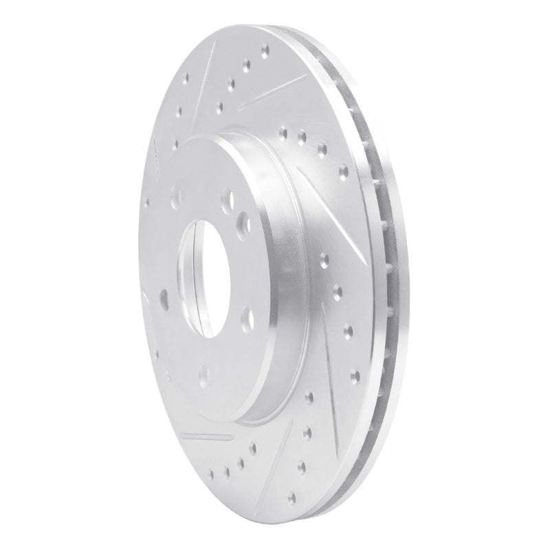 R1 94-97 Mercedes-Benz C280 Front Left Drilled & Slotted Silver Brake Rotor